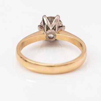 Ring, 14K guld, diamant ca 1.25 ct. GIA-certifikat.