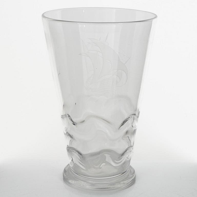 Vicke Lindstrand, a glass vase, Orrefors.