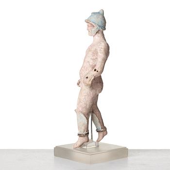 A Greek terracotta sculpture of a warrior, Hellenistic period, Canosa, 3rd Century B.C.