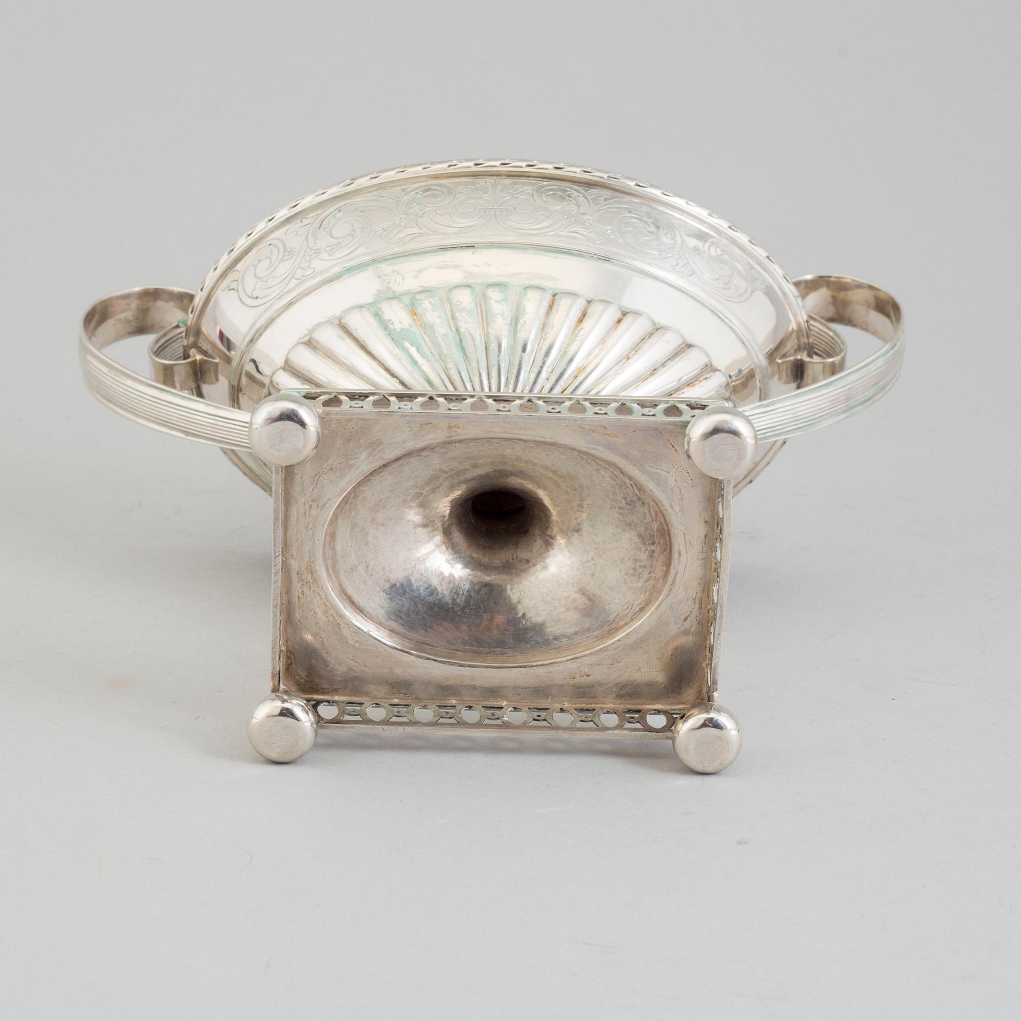 SOCKERSKÅL MED LOCK, silver, sengustaviansk stil, SP, Linköping, 1896.