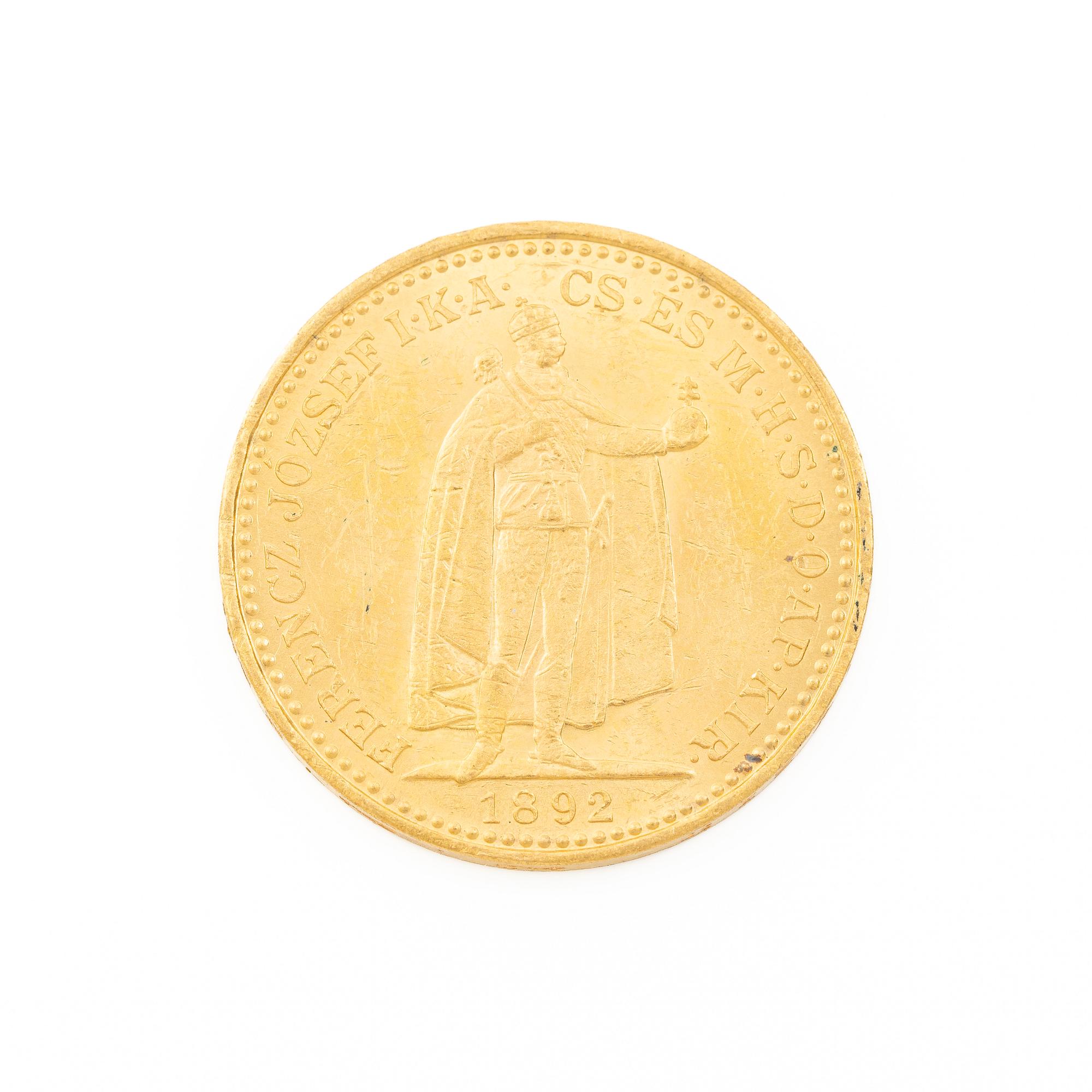 Gold coin, Hungary, 20 Korona, 1892.