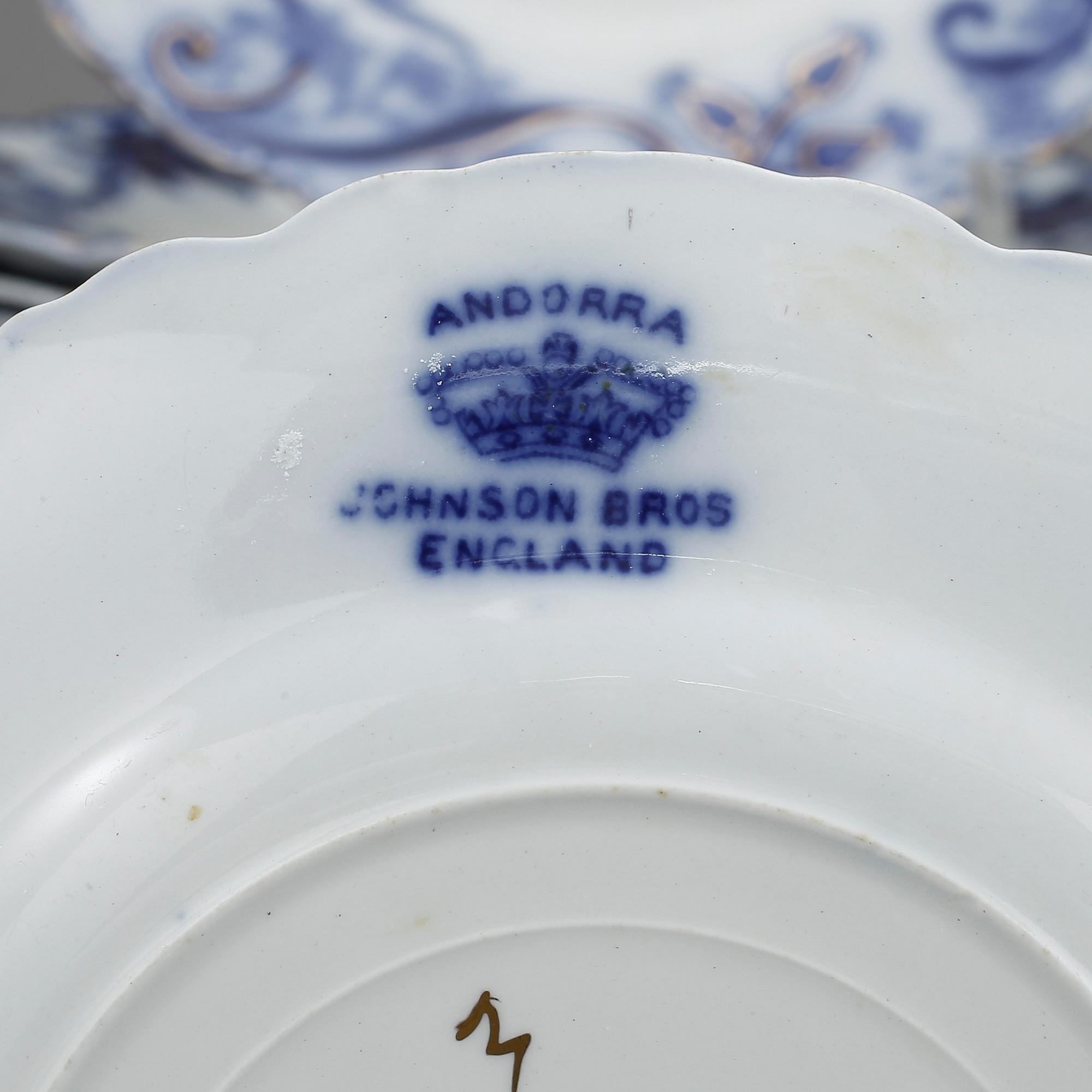 SERVIS, 53 delar, flintgods, "Andorra", Johnson Bros, England, 1900-talets första hälft.