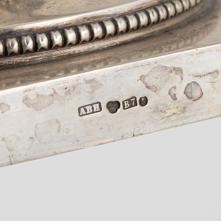 Kaffeservis, 3 delar, silver, empirestil, Bernard Hertz Stockholm, 1904.