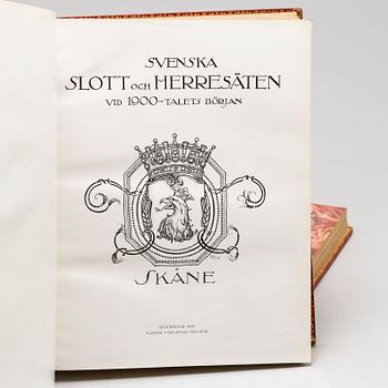 BOK, 9 vol, Svenska Slott och Herresäten, Stockholm 1908-23.