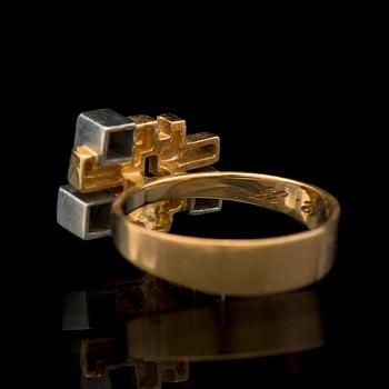 BJÖRN WECKSTRÖM, RING, "Diamantstad", briljantslipade diamanter, 18K guld. Lapponia 1983.