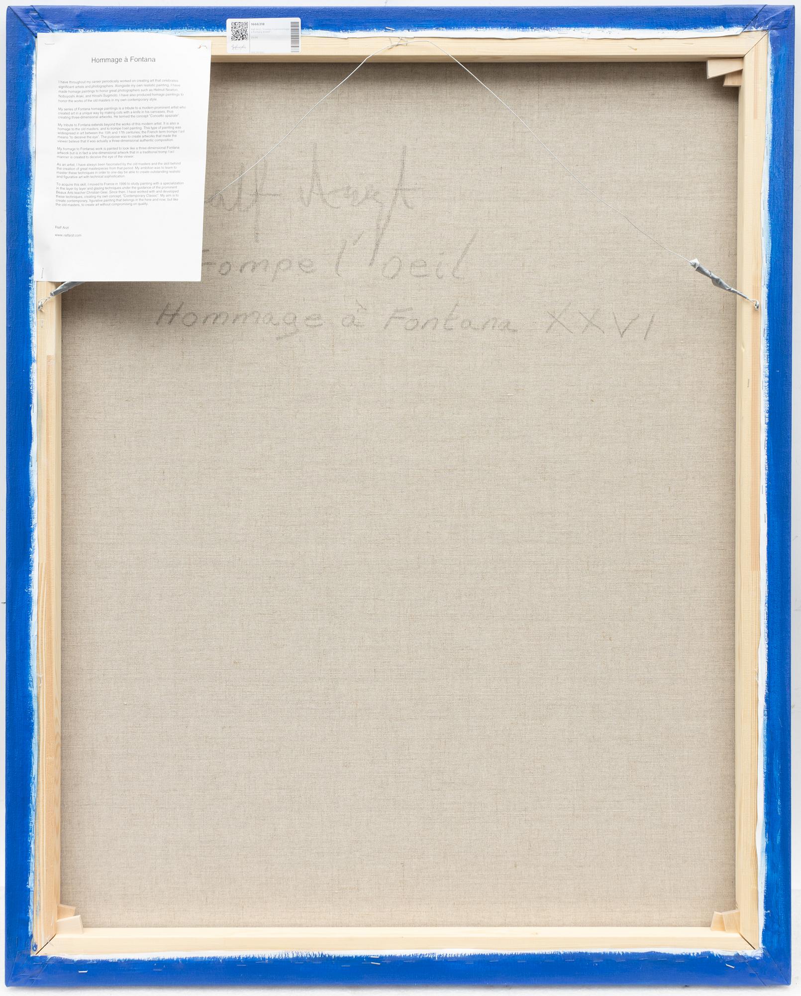 Ralf Arzt, "Trompe l'oeil Hommage à Fontana XXXIX".