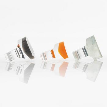 Siv Lagerström, three acrylic rings, 1970s.
