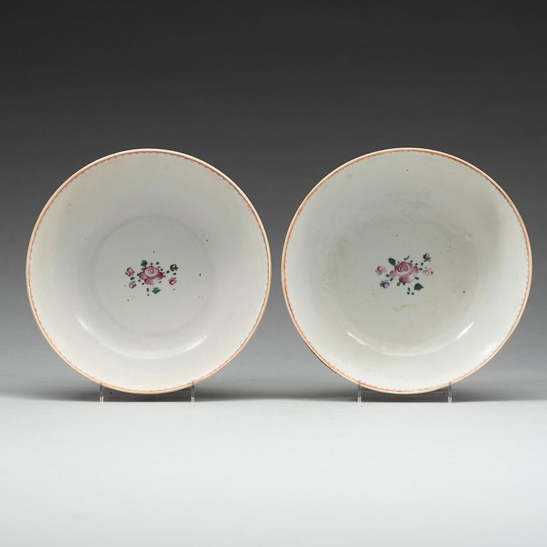 A pair of 'European Subject' punch bowls, Qing dynasty, Qianlong (1736-95).