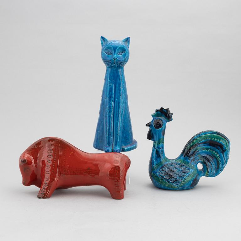 Aldo Londi, a set of three ceramic figurines, Bitossi, Italy, second half of the 20th Century.