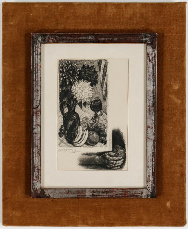 EDUARD WIIRALT, torrnålsgravyr. Signerad i blyerts samt signerad och daterad i plåten 1950.