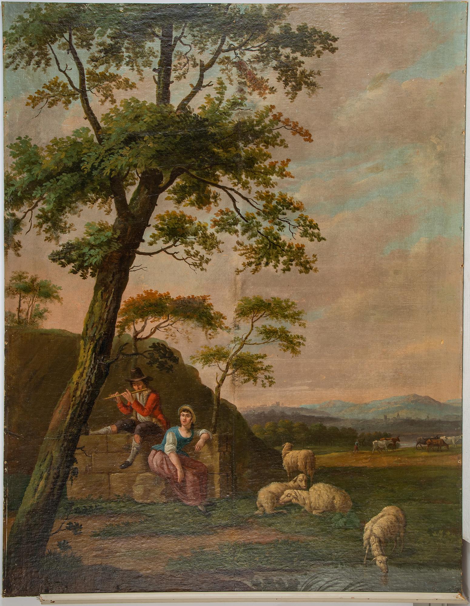 Wall painting, 5, early 19th Century, oil on canvas/panel.
