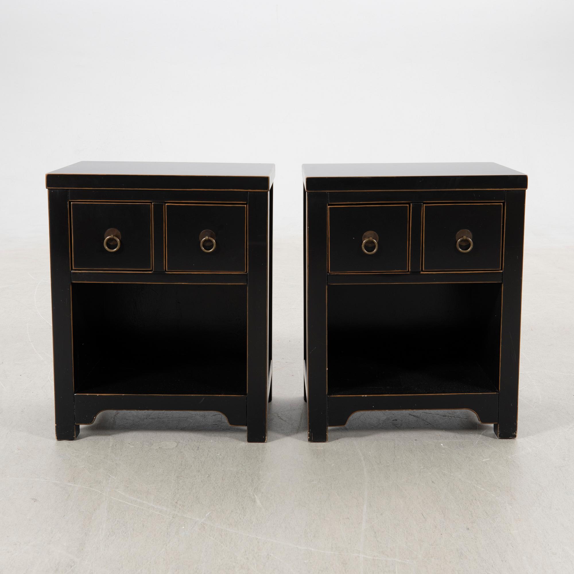 Nightstands, a pair, later part of the 20th century.