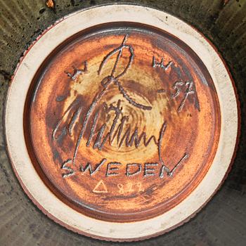 Carl-Harry Stålhane, unik vas, stengods, Rörstrand 1957.