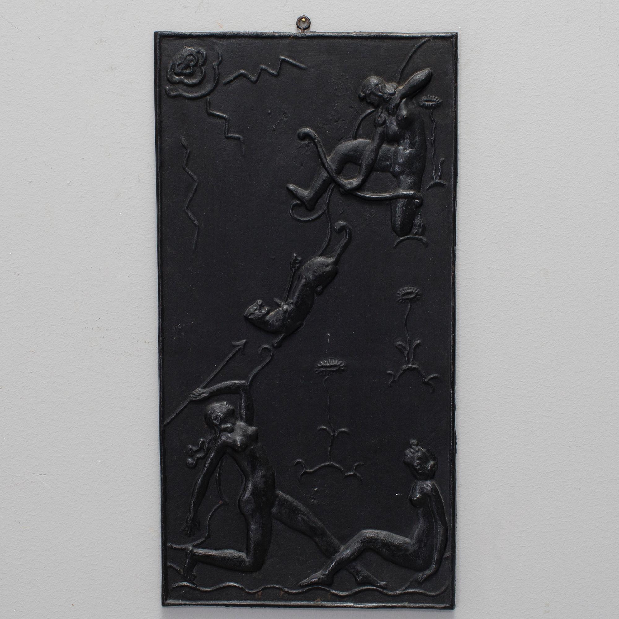 A 1920´/1930´s cast iron wall plaque by Olof Hult, Näfveqvarn.