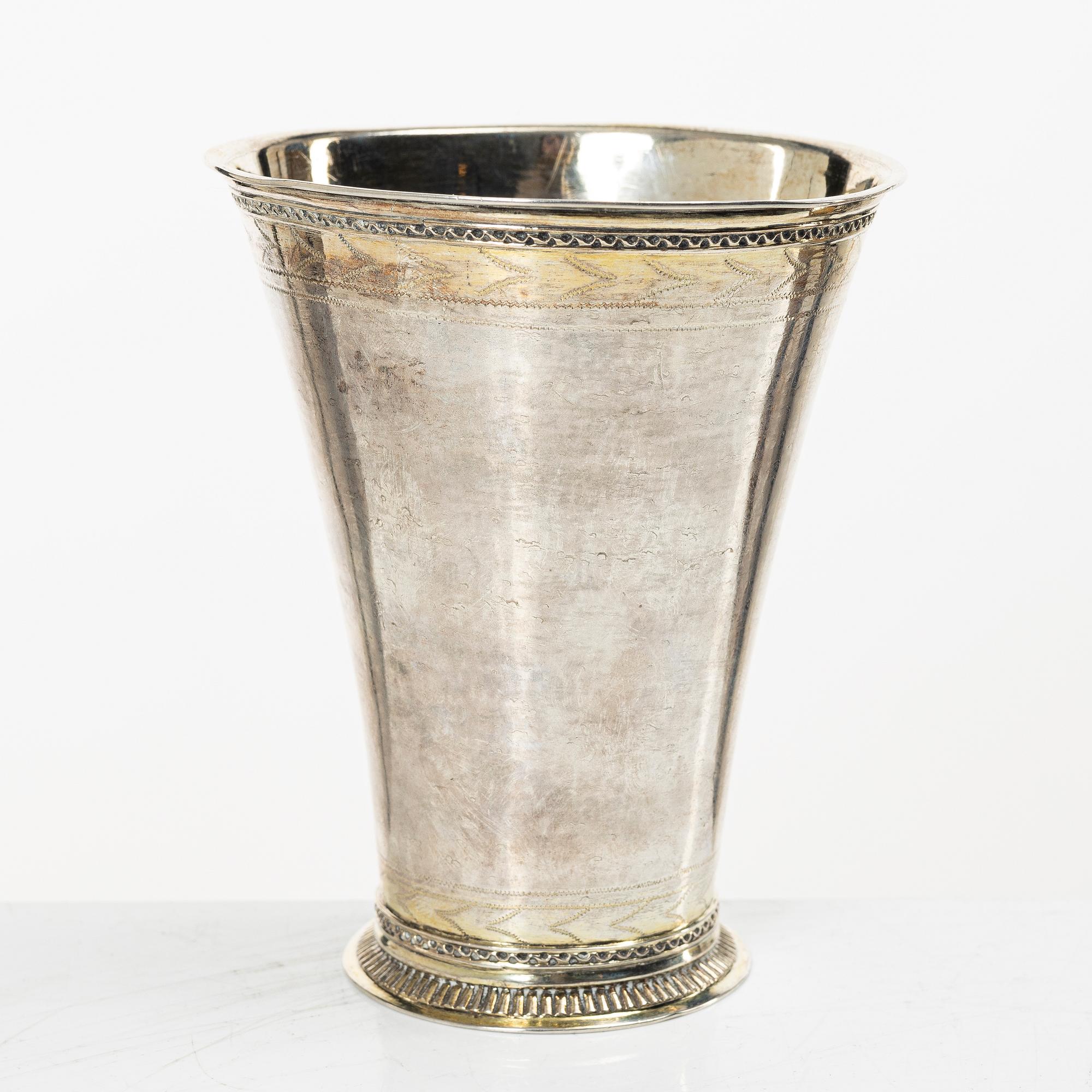 Bägare, silver, Samuel Lyberg, Borås, verksam 1778-1834.