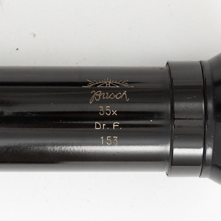 Four telescopes, 20th century, of which 2 by Busch.