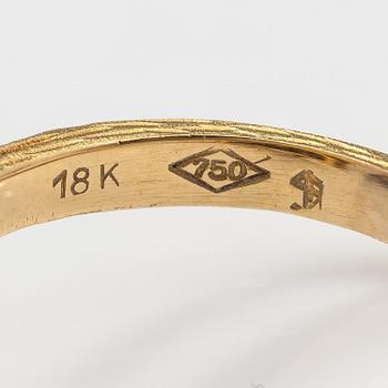 Sormus, 18K kultaa, smaragdeja ja timantteja n. 0.09 ct yht.