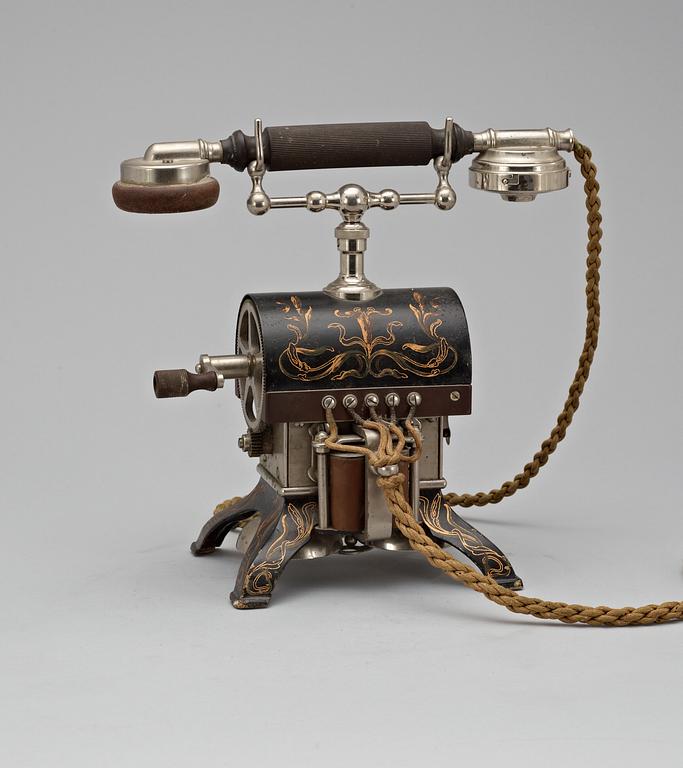 A Russian table telephone by Firma Geisler, St Petersburg, late 19th Century.