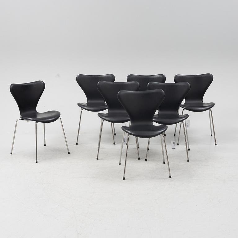 Arne Jacobsen, stolar, 7 st, Republic of Fritz Hansen, 2000-tal.