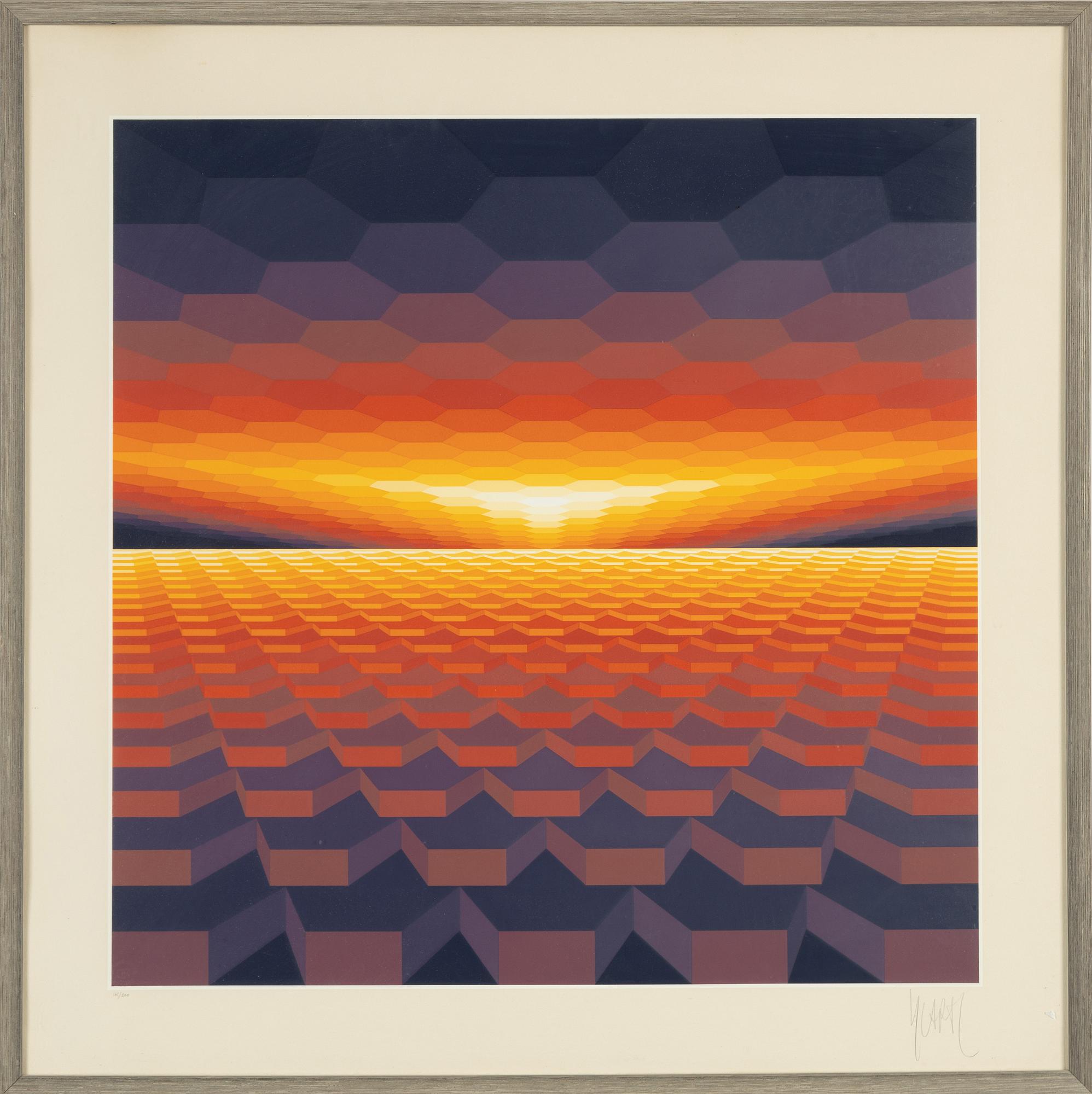 Jean-Pierre Vasarely, färgserigrafi, signerad och numrerad 161/200.