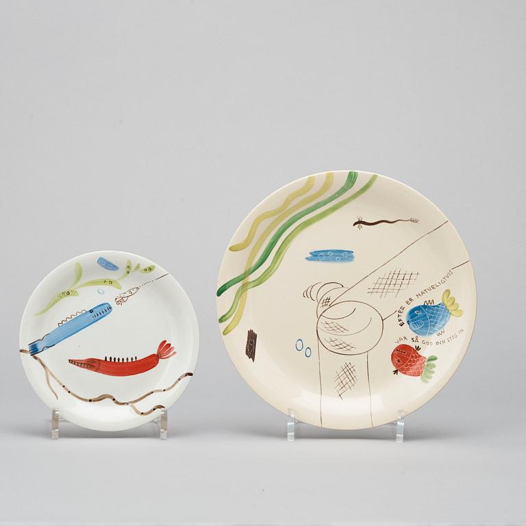 Stig Lindberg, servisdelar, 29 st "Löja", Gustavsberg 1948-62.