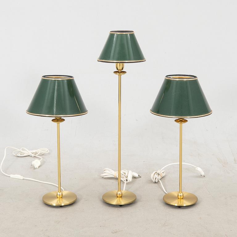 Table lamps 3 pcs Tyringe Konsthantverk AB around 2000.