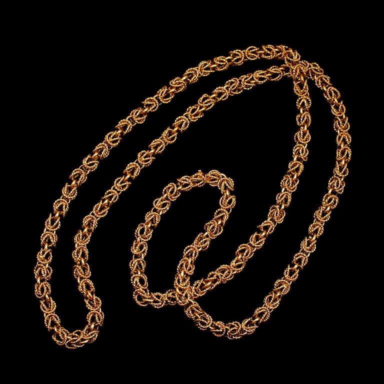 COLLIER, 18 k guld. Vikt ca 114 g.