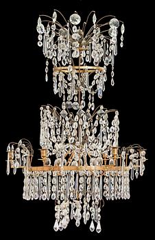 646. A Gustavian circa 1800 six-light chandelier.
