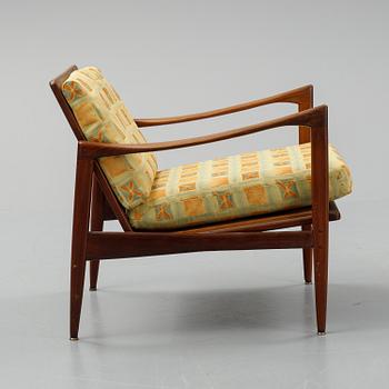 Ib Kofod Larsen, 'Kandidaten' walnut easy chair, 1960's.