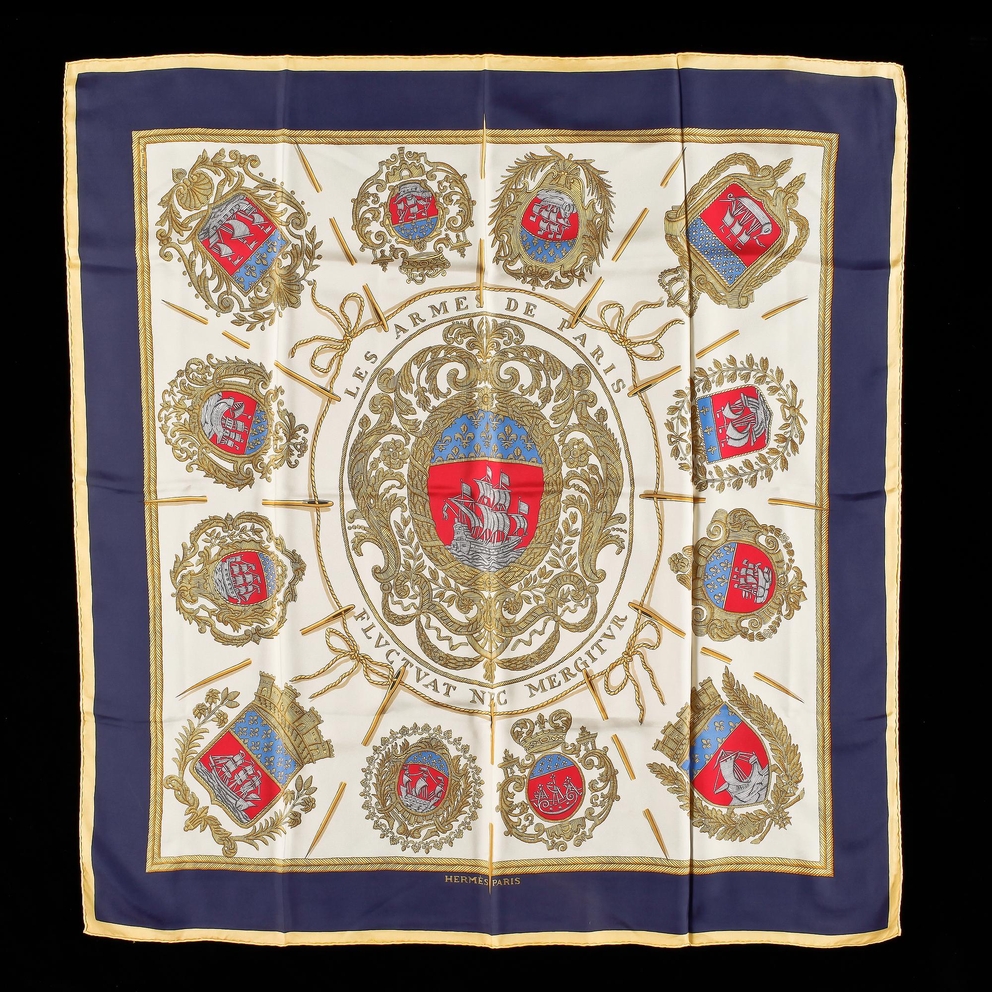 HERMÈS, scarf, "Les armes de Paris".