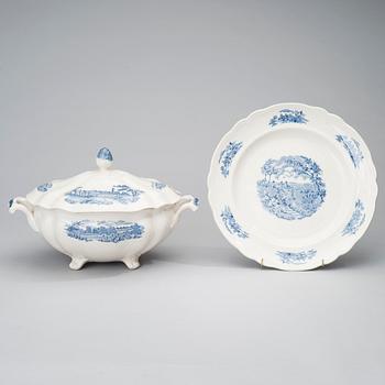 MATSERVIS, 74 delar, porslin, "English Gardens", Johnson Brothers, England 1900-första hälft.