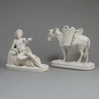 TWO PARIAN FIGURES, Gustafsberg och Rörstrand, ca 1900.