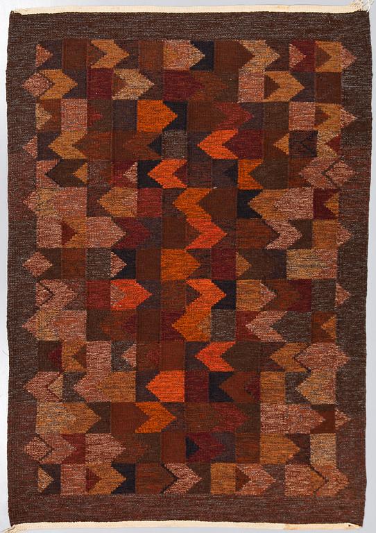 RUG. Flat weave. 205 x 141,5 cm. Signed Brita Grahn.