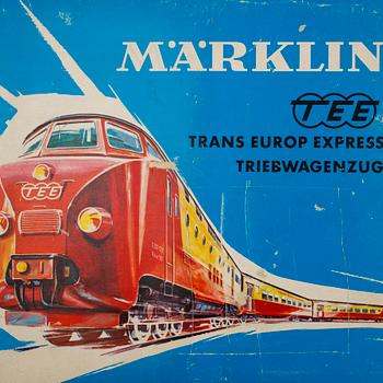 A Märklin train set with wagons, transformer, rails etc, Germany, second half of the 20th century.