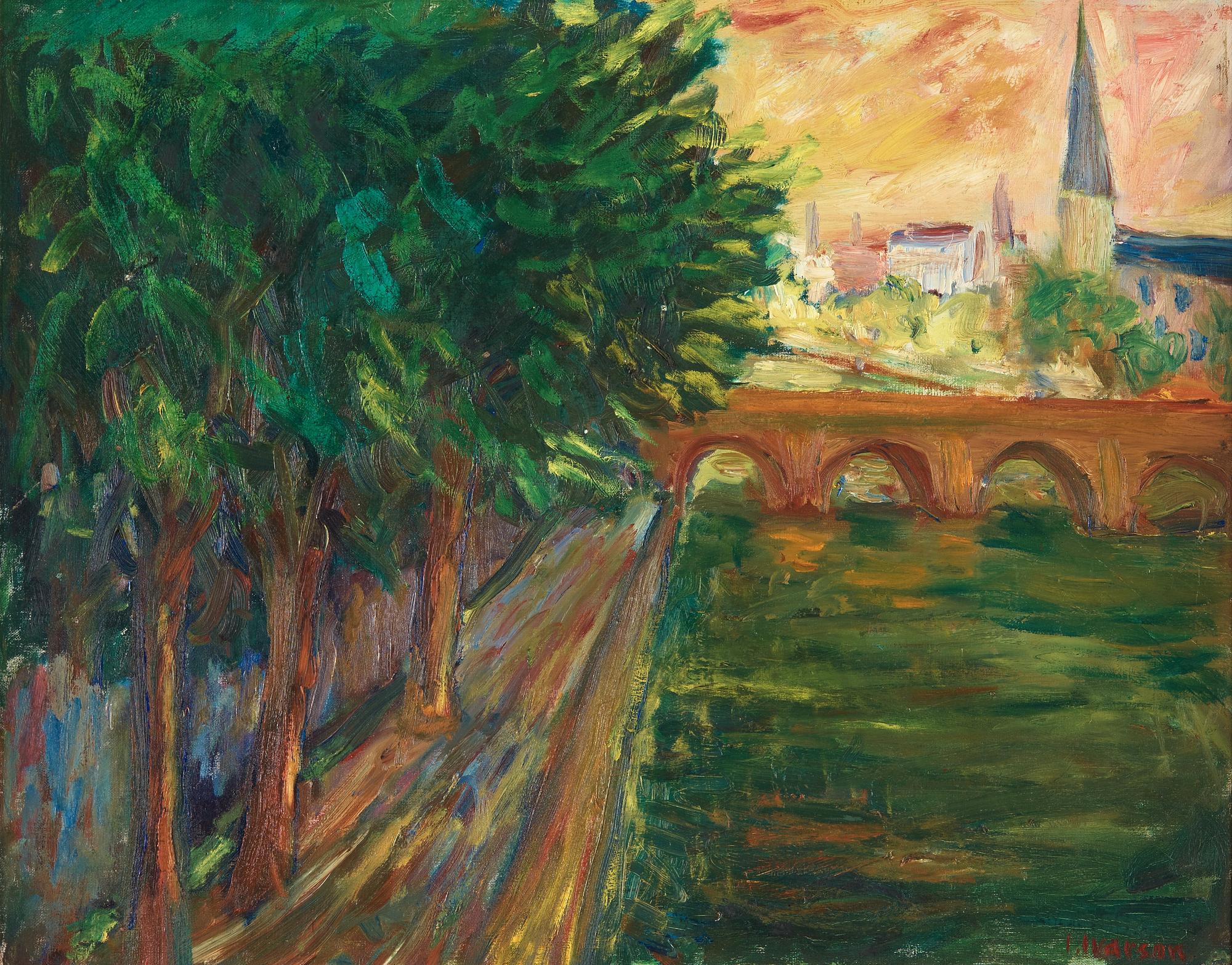 Ivan Ivarson, Stadsbild från Paris med floden Seine i förgrunden.