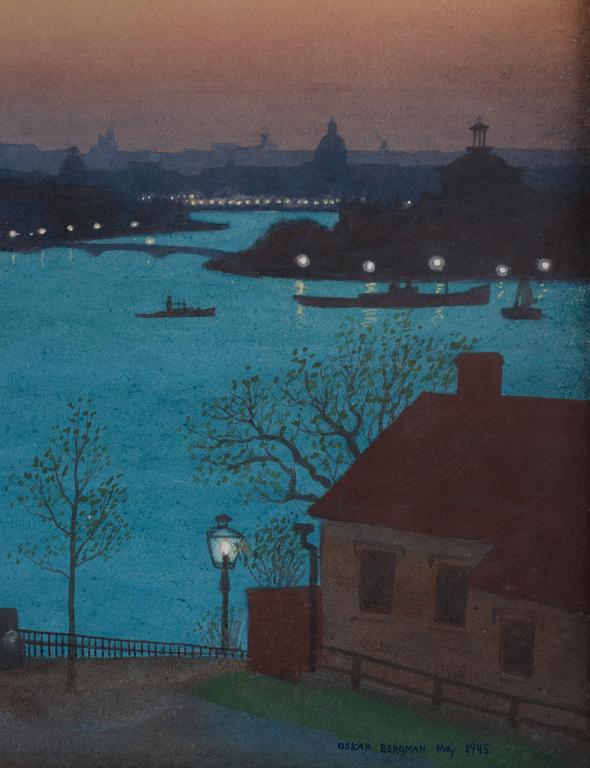 Oskar Bergman, "Majkväll över Strömmen" (A May evening, view over Strömmen).