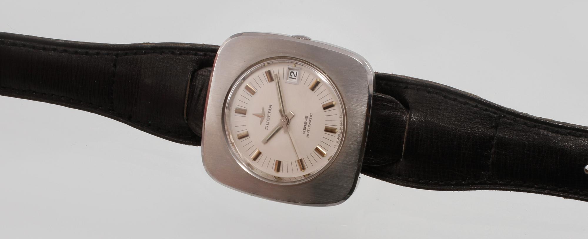 ARMBANDSUR, stål, herr, Geneve, Dugena, 1900-talets andra hälft.