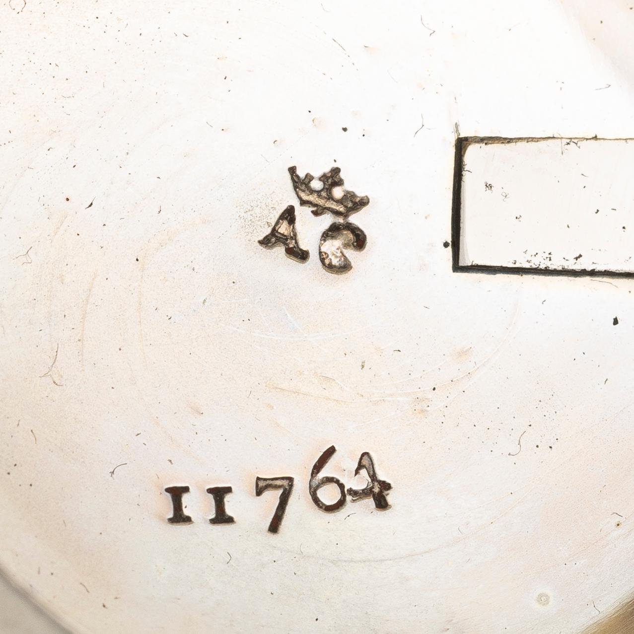A silver Louis XV pocket watch by  Duchene & Compagnie, Geneva, mid 18th century.