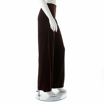 RALPH LAUREN, a pair of brown velvet evening pants.