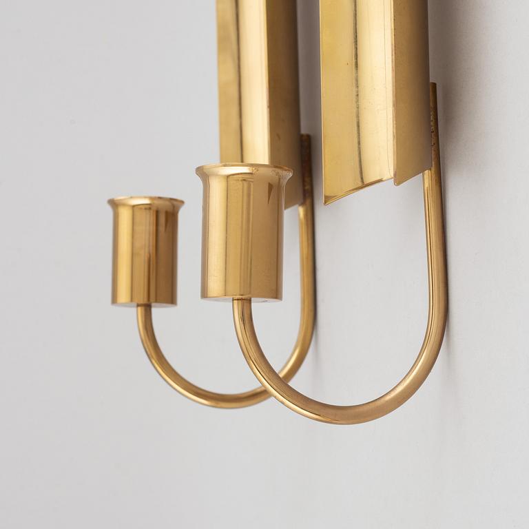 PIERRE FORSSELL, four brass wall sconces, Skultuna.