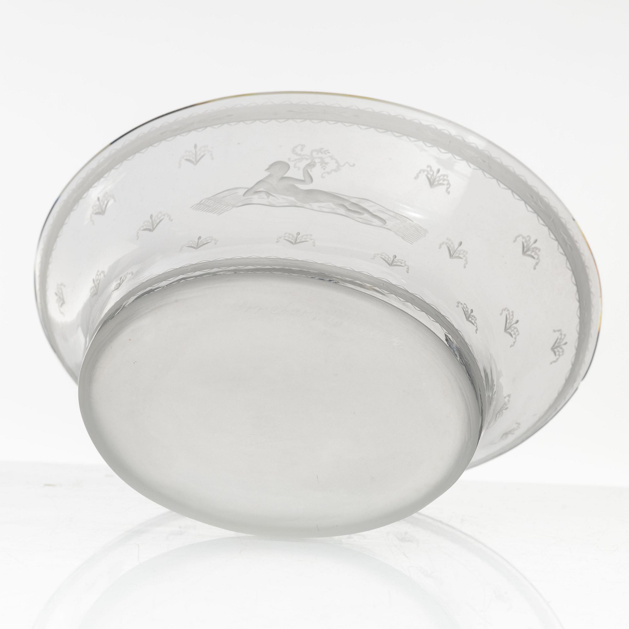 Edward Hald, skål med fat, modell 149, Orrefors.