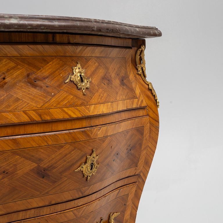 A Rococo chest of drawers by Johan Noraeus (master in Stockholm 1769-1781).