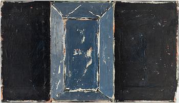 JAN HÅFSTRÖM, mixed media and collage on wooden panel, 1986, signed.