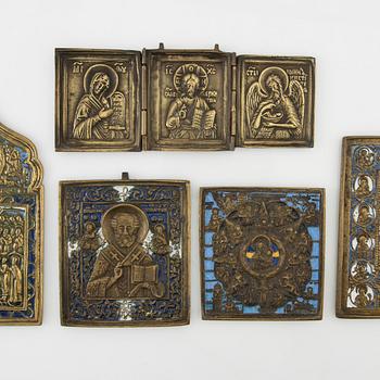 Travel icons 5 pcs Russia 18th/19th century.