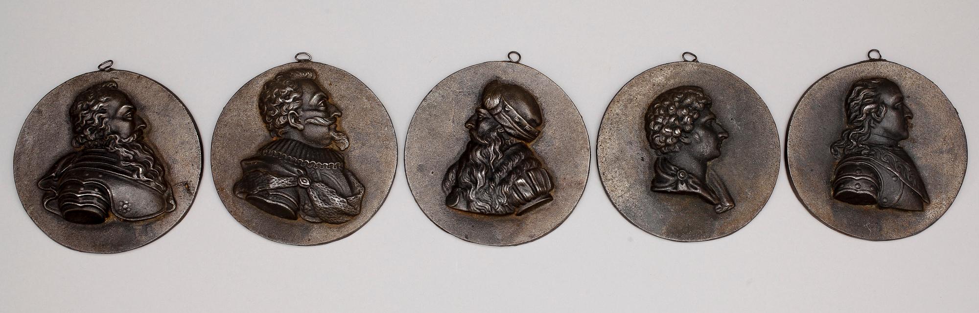 REGENTLÄNGD, 20 st medaljonger, gjutjärn, Sverige, sekelskiftet 1900.