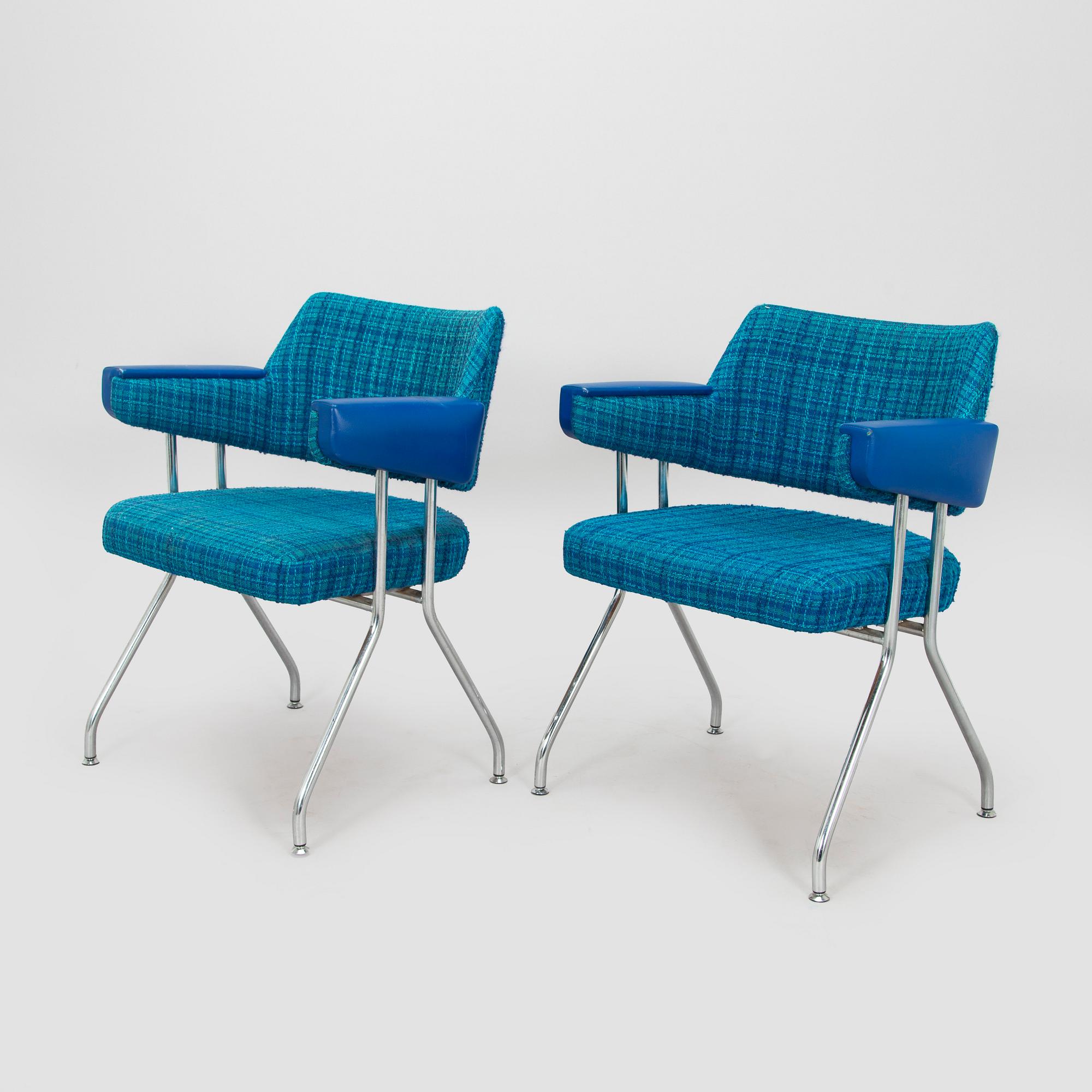 Nojatuoleja, 6 kpl, valmistaja Merva 1970-luku.