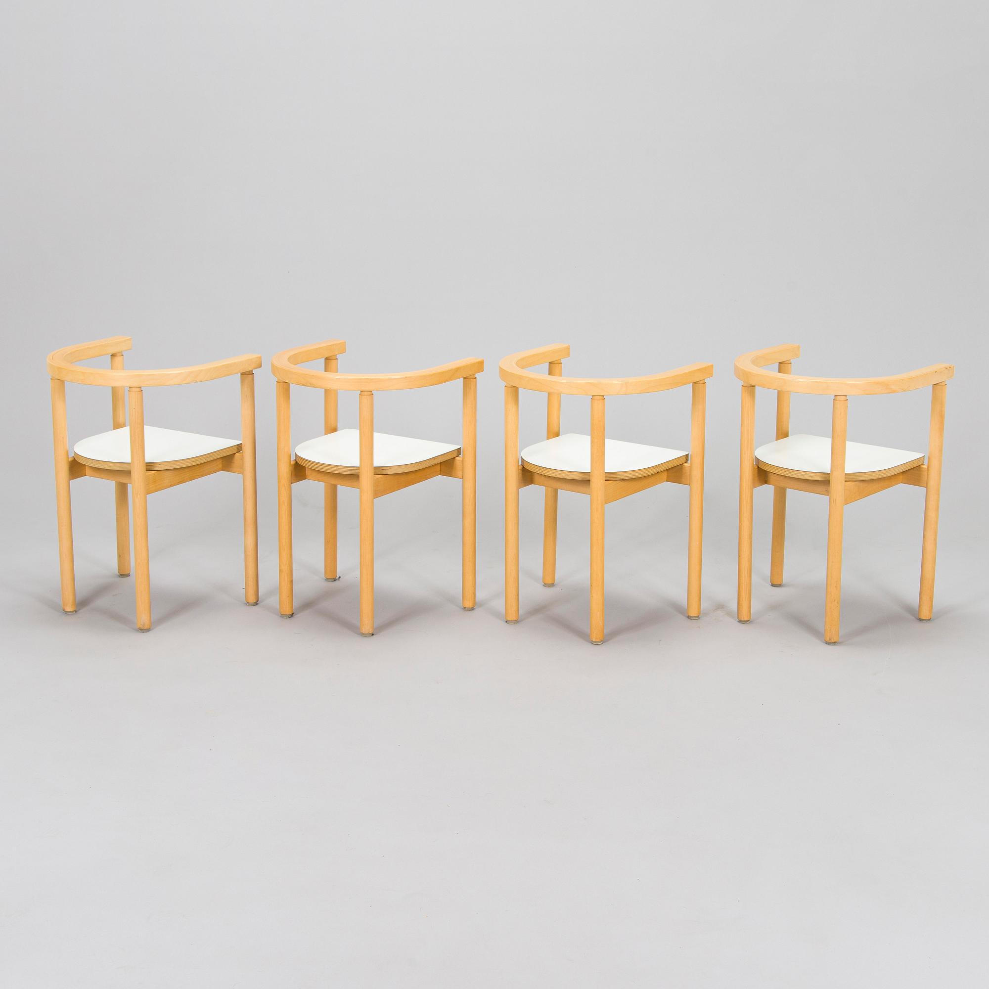Ben af Schultén, a set of four late 20th century children's chairs, Artek, Finland.