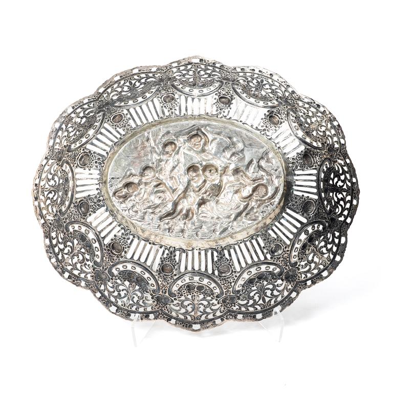 Praktfat, silver, historismus, Tyskland, tidigt 1900-tal.