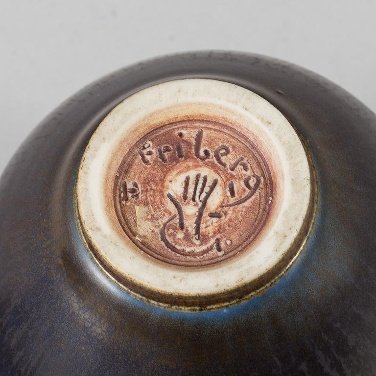 BERNDT FRIBERG, 9 miniature stoneware vases and bowls. Gustavsberg Studio.