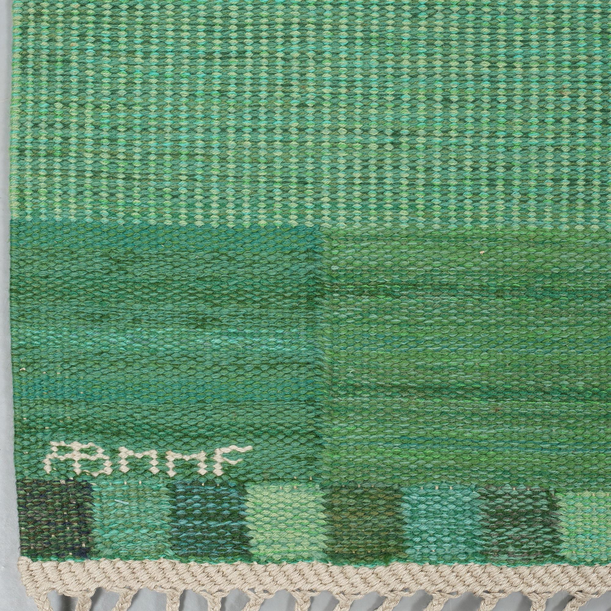 Marianne Richter, MATTA. "Fasad Grön". Rölakan. 273,5 x 236,5 cm. Signerad AB MMF MR.